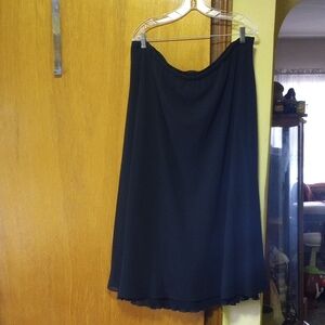 JBS, Size 26W, Black Maxi Skirt. Two Layers. Neutral, Elastic Waist